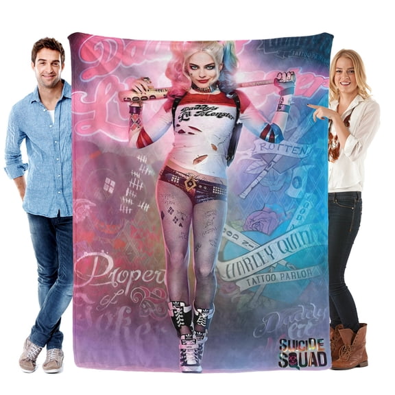 Harley Quinn-Anti-Pilling Flannel Blanket Soft Lightweight Plush Fuzzy Cozy Luxury Blanket for Home and Kitchen Use – Perfect for Kids and Adults