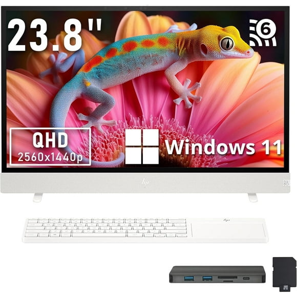 HP Envy Move 23.8" QHD Touch All-in-One Desktop, Intel i5-1335U, 16GB LPDDR5, 800GB Storage (512GB SSD + 288GB Docking Station Set), Intel UHD Graphics, Webcam, Wi-Fi 6, Fast Charge, Win 11, White