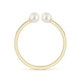thumbnail image 2 of Angara Two Stone Freshwater Cultured Pearl Open Stackable Ring in 14K Yellow Gold for Women (Ring Size = 11), 2 of 9