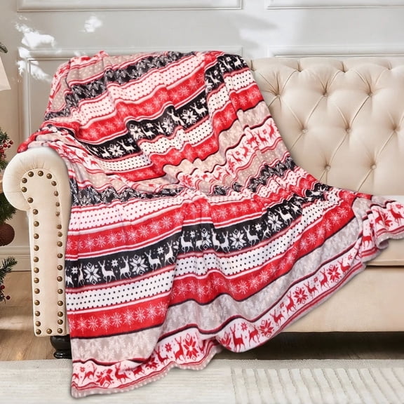 HITIME Cozy Blanket Printed Blanket King Christmas Blanket - 300 GSM Fleece Blanket King Size Blanket for Home Decoration, Ultra Soft Blanket Microfiber King Blanket (King - 108" x 90")