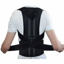 NO Adjustable Posture Corrector Brace for Adult Back Support Belts, Black