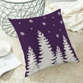 thumbnail image 4 of Christmas Pillow Covers 18x18 Inch Set of 2 Violet Purple Cream Christmas Tree Snowflakes Decor Throw Pillows Winter Xmas Holiday Outdoor Cushion Cases for Couch Bed Decorations, 4 of 6