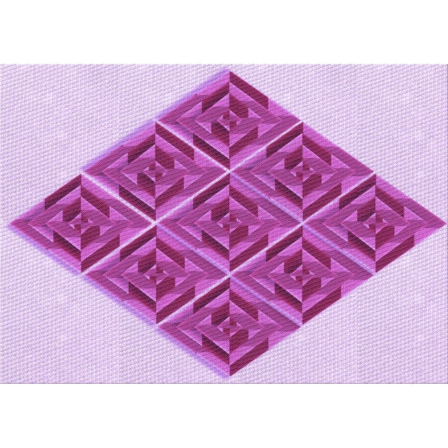 Ahgly Company Machine Washable Indoor Rectangle Transitional Blossom Pink Area Rugs, 8' x 12'