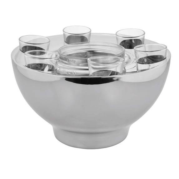 Sol Living Stainless Steel Vodka Shot Glass Holder Set - Snacks, Fruit - Parties, Weddings - Commercial, Restaurants, 1.4 gal - 6 Pc Set