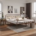 thumbnail image 2 of HESTINYSUS King Size Bed Frame,Metal Bed Frame with Headboard and Footboard Platform Mattress Base,No Box Spring Needed and Easy Assembly,Brown, 2 of 6
