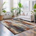 Brown Beige Area Rugs 4x6ft Gray Abstract Smoky Texture Distressed ...