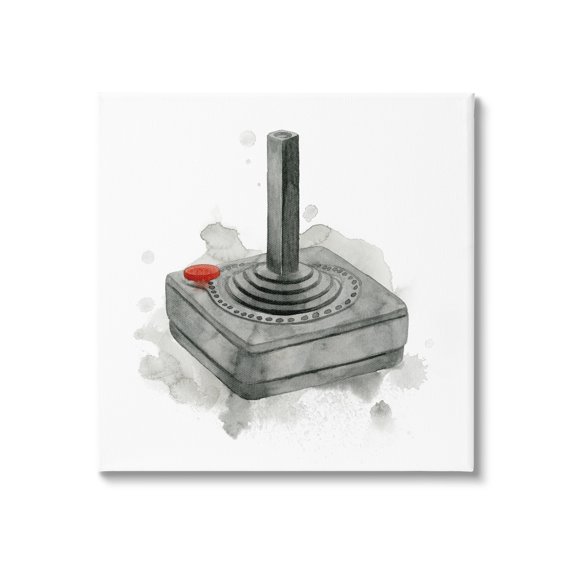 Stupell Industries Vintage Video Game Joystick Art for Kids Painting Gallery Wrapped Canvas Print Wall Art