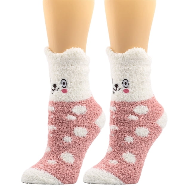 oqasdz Chaussettes d'Hiver Décontractées à Rayures pour Femmes Super Douces et Chaudes Doublées de Peluche