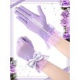 thumbnail image 3 of Dalrosia Women Lace Gloves Party Wedding Gloves Bow Short Glove Evening Elegant Accessories Sun Protection Funeral, 3 of 6