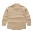 thumbnail image 4 of Mepaouo Boys Button Down Shirts Kids Long Sleeve Dress Shirt School Oxford Uniform with Chest Pocket, 4 of 9