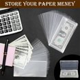 thumbnail image 3 of Baweave  Money Protector for Bills  Dollar Holder with Storage Case  PP Material 100 Pieces Clear Paper Money Currency Collection Sleeves Protector Bag  Banknotes Protector, 3 of 8