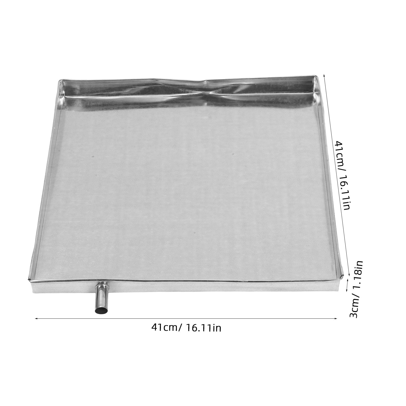 Pawsdot Air Conditioner Drain Pan Plated Silver Iron for Leak Prevention and Storage