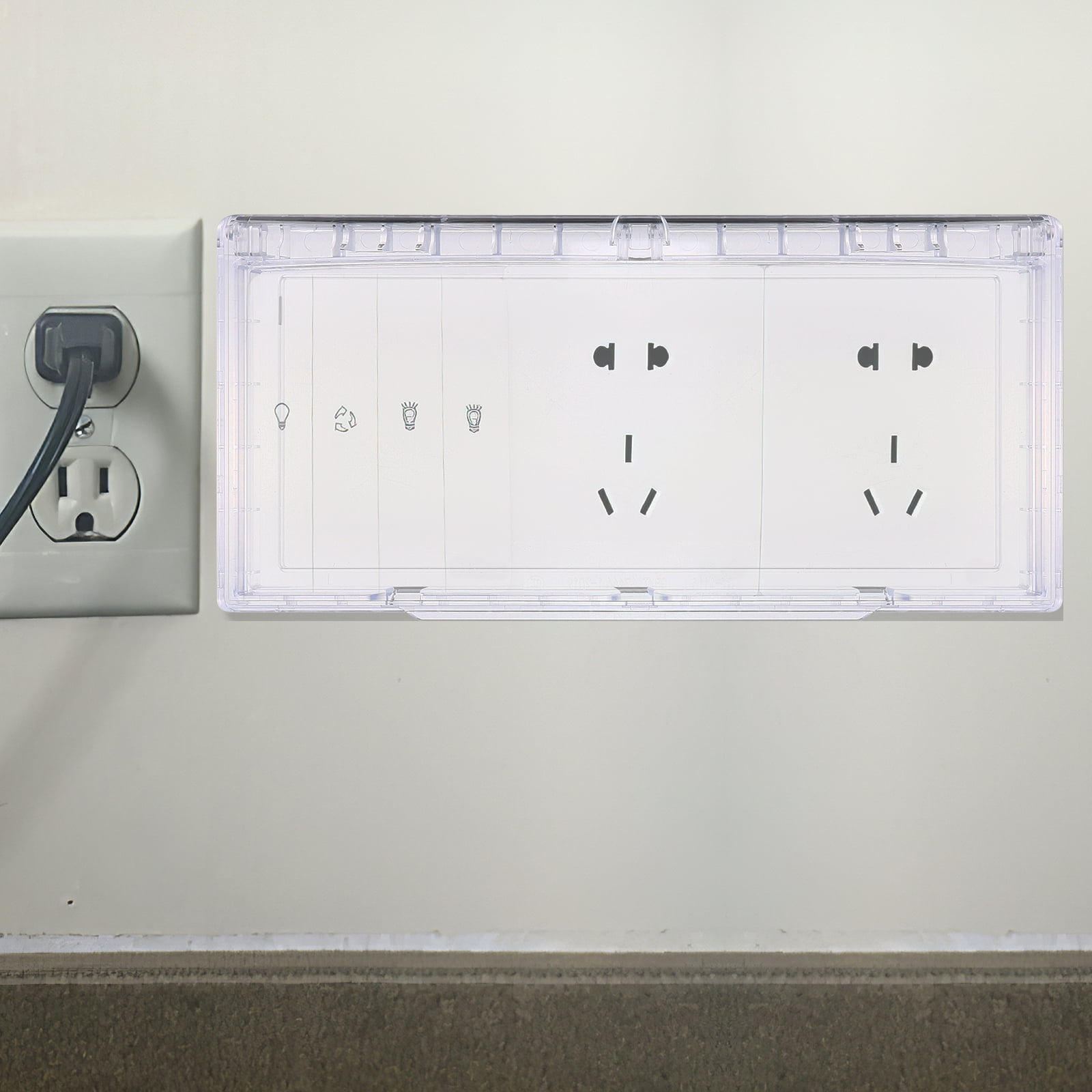 MERRYHAPY Weatherproof Outlet Cover Transparent for Home Improvement 4Pcs