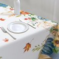 thumbnail image 3 of Rectangle Fall Tablecloth,Thanksgiving Autumn Harvest Blue Pumpkin Sunflower Maple Leaf Tablecloth,Polyester Waterproof Wrinkle Resistant Durable Tablecloth for Fall,Thanksgiving,Home Decor 60x120inch, 3 of 6