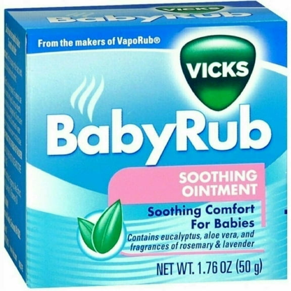 2 Pack - Vicks Babyrub Soothing Ointment Comfort For Babies 1.76oz Each