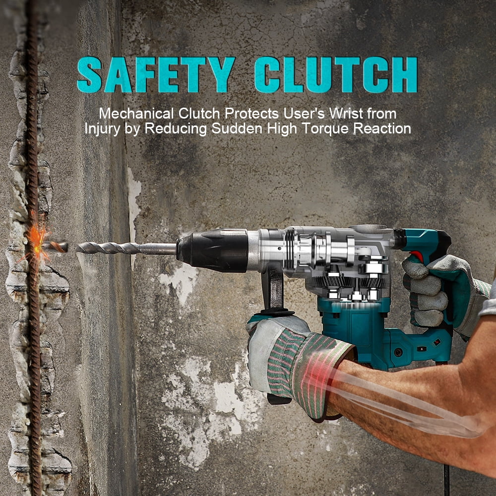 Berserker 1-9/16 in Sds-Max Rotary Hammer, 13 Amp Corded Electric, Vibration Control, Safety Clutch, Carrying Case with Bits Included