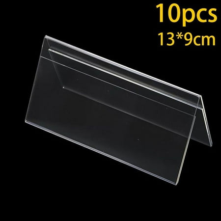 

10pcs V-type Acrylic Business Card Price Label Display Holder Table Number Stand