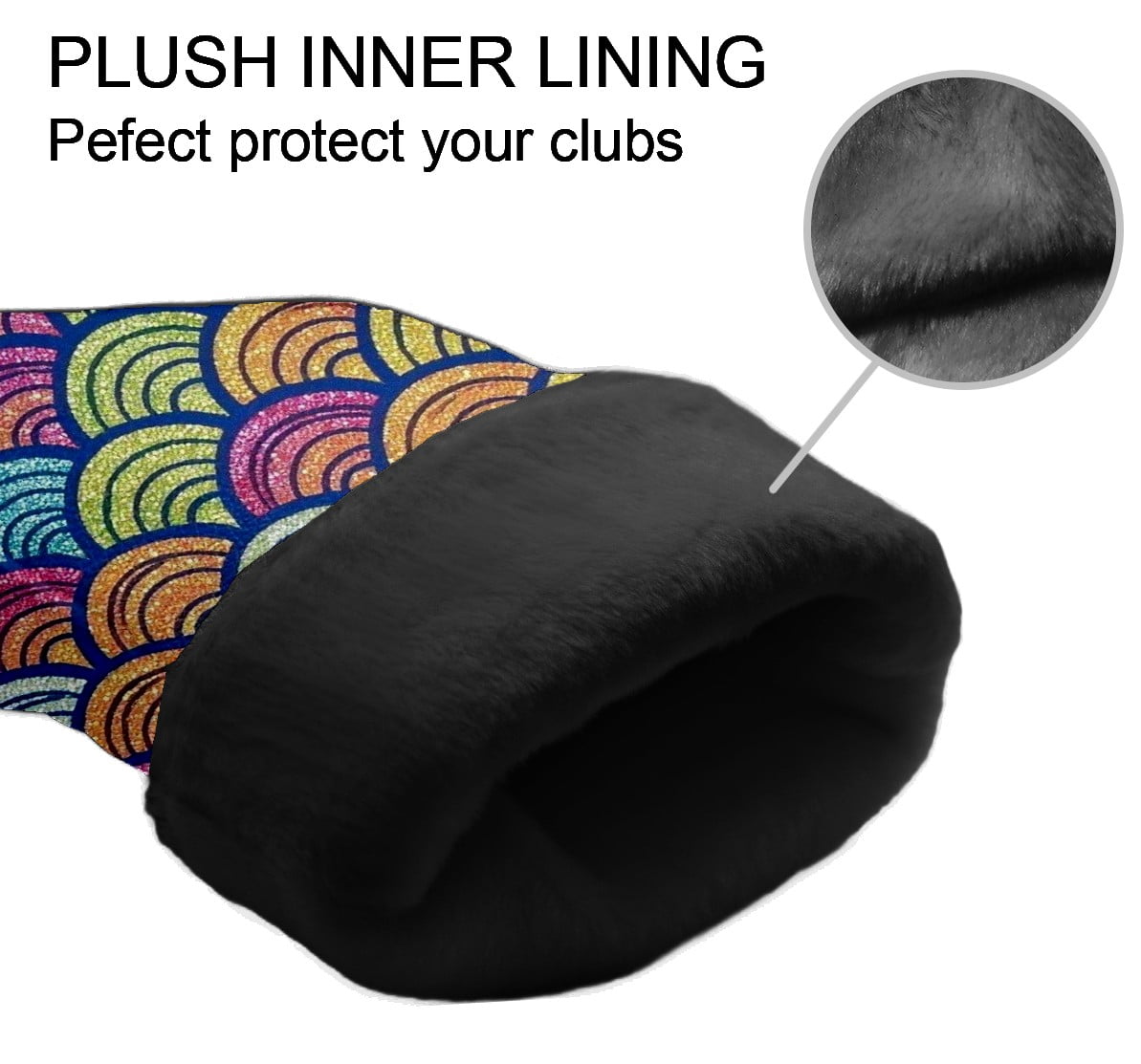Golf Club Head Cover Waterproof Leather Golf Accessories HeadCovers Set Driver Headcover for Women Men Colorful Scallop Pattern