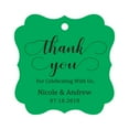 thumbnail image 1 of Darling Souvenir Custom Names Thank You For Celebrating With Us Wedding Hang Tags Personalized Party Tags-Green-50 Tags, 1 of 1