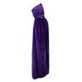 thumbnail image 3 of Zando Unisex Purple Cape Women Halloween Cloak with Hood Purple Hooded Cape Renaissance Cloak M, 3 of 6