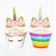 thumbnail image 1 of Adornos para cupcakes, adornos y envoltorios de doble cara, suministros para fiestas de cumpleaños, 1 of 2