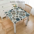 thumbnail image 2 of BANET Heavy Duty Elegant Printed Tablecloth - Spillproof Fabric Lace Table Cloth - Square Table Cover for Dining Room Kitchen Home Décor, Blue Trees, Square White, 2 of 7