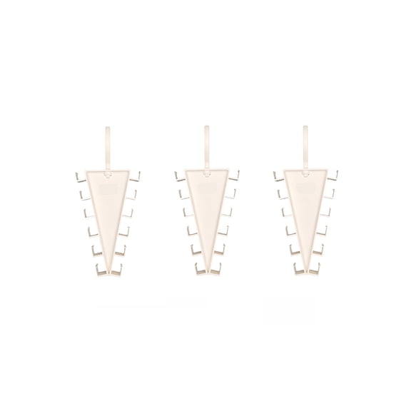 V-Shaped Double-Sided Closet Organizer Hanger, 12-Hook White Rack 3-Pcs