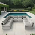 thumbnail image 3 of Patioflare Flexiform U-Shape Modular Patio Sofa Set, Grey, 3 of 9