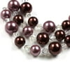 10mm/12mm Pearl/Crystal Mix, Brown, 44-Piece