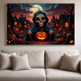 thumbnail image 6 of Gothic Design Halloween Banner Skeleton Decoration Spooky Night Graveyard Scene for Party Decor Haunted House Theme, 6 of 9