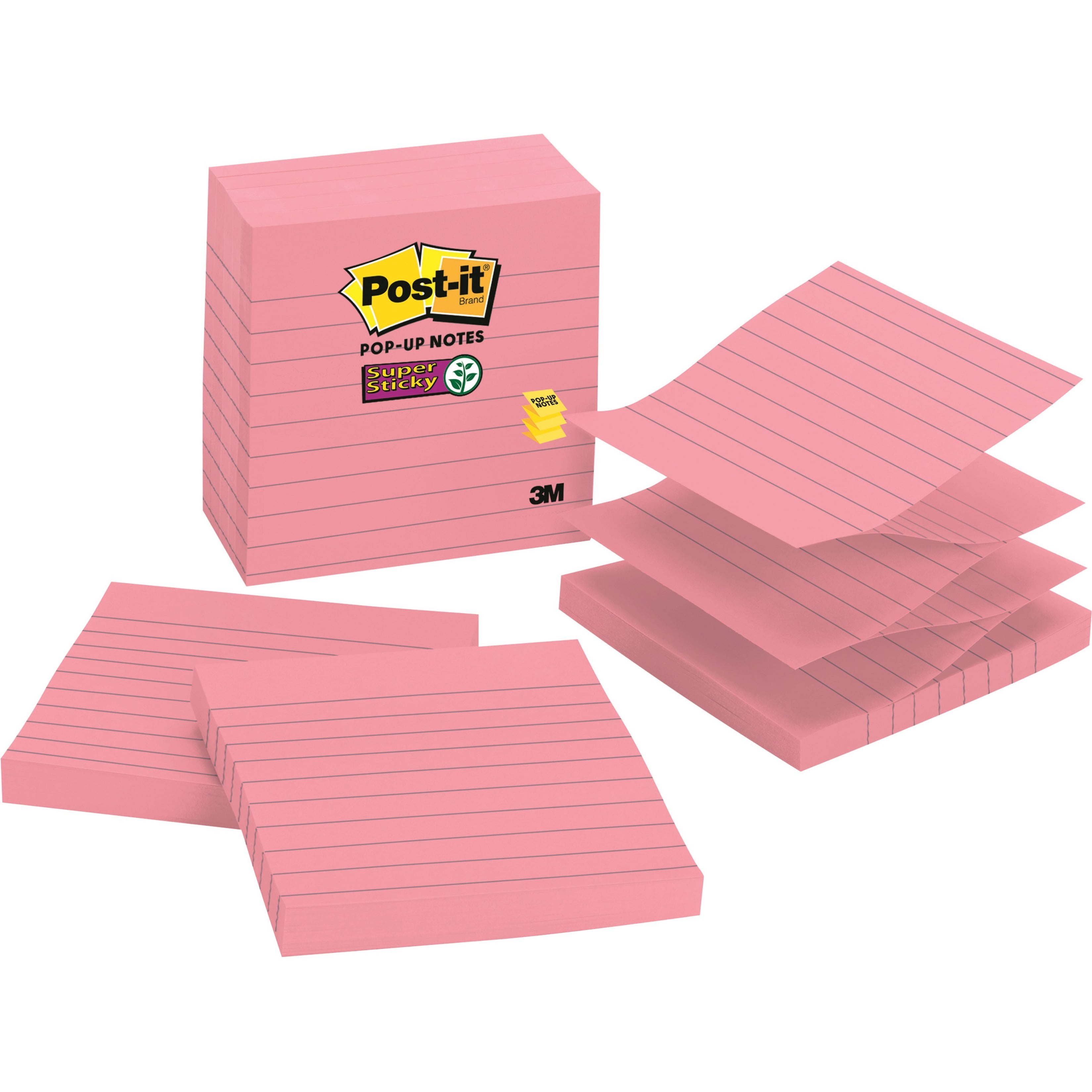  Pop Up Notes Refill Lined 4 X 4 Neon Pink 90 Sheet 5 pack 