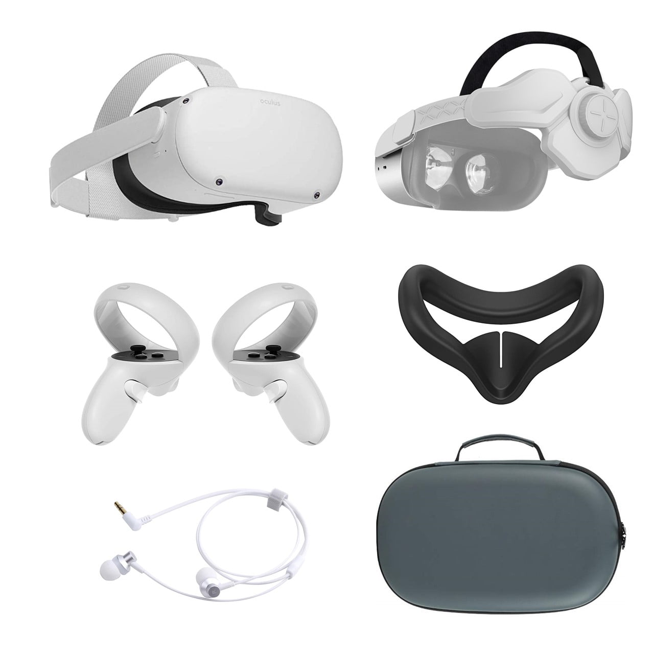 2021 Oculus Quest 2 All-In-One VR Headset, Touch Controllers, 256GB SSD,  1832x1920 up to 90 Hz Refresh Rate LCD, 3D Audio, Mytrix Head Strap,  Carrying Case, Earphone - Walmart.com