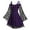 Purple, variant on Hvot&aat Gothic Dresses for Women Spaghetti Strap Lace Bell Sleeve Sexy Cold Shoulder Halloween Medieval Goth Dress