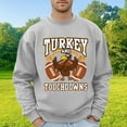thumbnail image 2 of Mens Hoodless Hoodie Sweatshirts Solid Color Crew Neckleter Turkey Pattern Printed Mens Autumn And Winter Clothes,Light Gray,L, 2 of 4