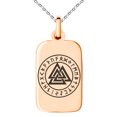 thumbnail image 1 of Stainless Steel Norse Valknut Knot Viking Engraved Small Rectangle Dog Tag Charm Pendant Necklace, 1 of 1