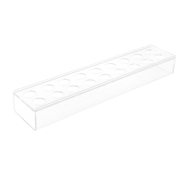 Abbracc Acrylic Flower Vase Rectangle Low Flower Container Holder Modern Vase for Dining 18 Holes