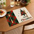thumbnail image 6 of Christmas Plaid Placemats ,Merry Christmas Buffalo Plaid Fabric Table Mats, Farmhouse Heat Resistant Dining Table Place Mats for Holiday Xmas Party, 6 of 6