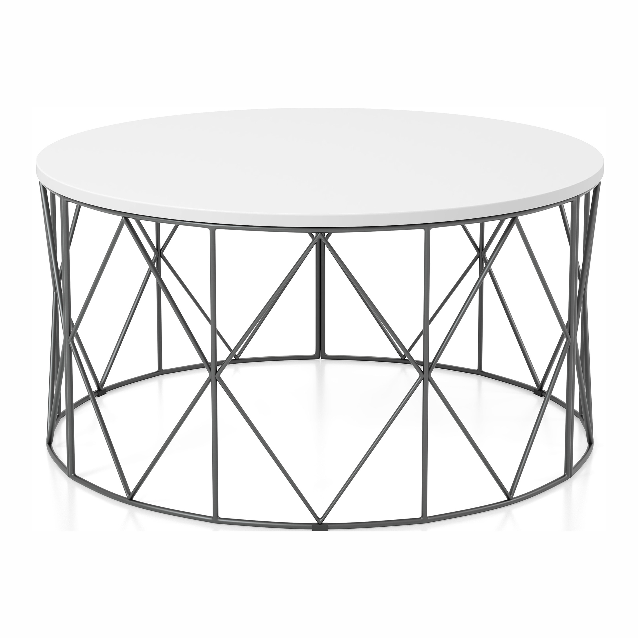 Furniture of America Herlan Coffee Table with Metal Frame, White