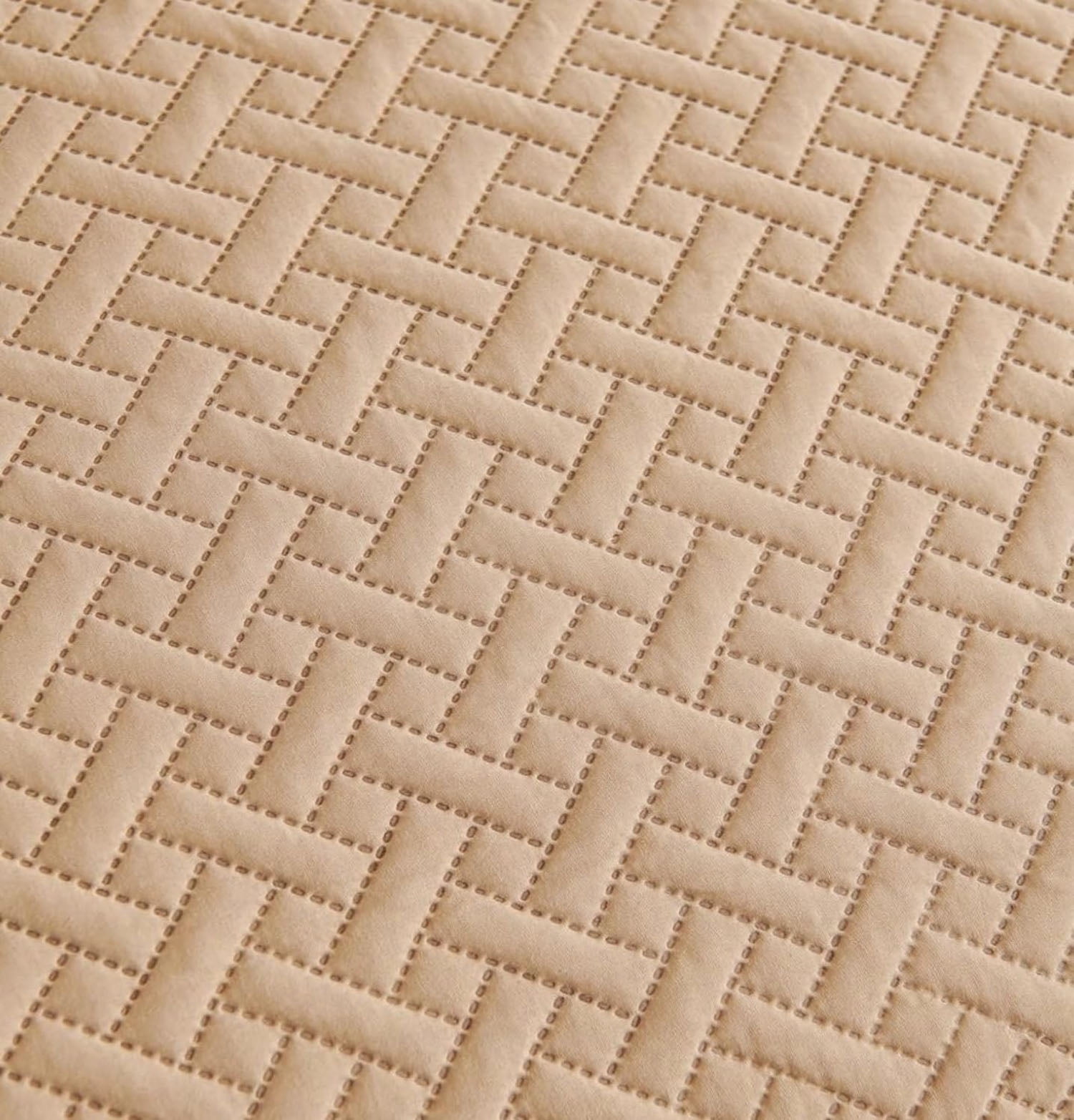 Legacy Decor Bedspread Coverlet 3 Pcs Set Oversized 118" W x 106" L King Size Beige Color