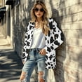 thumbnail image 4 of Garronmavis Long Sleeve Cardigan for Women Jacket Light Weight Cardigan Sweaters Knit Jacket Open Front Shirt Plus Size Beach Cover Ups Black And White Cow Prints, 4 of 6