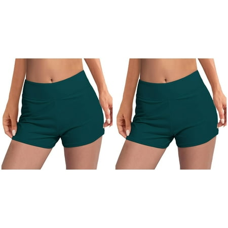 Kcodviy 2 Pcs Women Swimwear Menstrual Leakproof Plus Size Bathing Shorts for Women Swim Shorts Wide Waistband Bikini Swimsuit for Juniors Push Up Bathing Suit Bottoms for Ladies Bathing Suit Girl