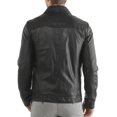 thumbnail image 2 of Noora Men's Lambskin Leather Jacket Down Collar with Pockets and Zippers Real Black Jacket Leather BS156, 2 of 7