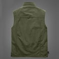 thumbnail image 4 of HOOMEUMY Mens Cargo Vest Workout Sleeveless Clothes Fashion Trendy Classic Solid Coat Stand Collar Jacket Padded Design Casual Army Green XL, 4 of 4