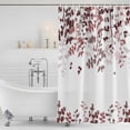 thumbnail image 3 of Leaves Shower Curtain, Waterproof Shower Curtains for Bathroom, Pink Brown Summer Botanical Washable Fabric Bathtub Curtain Set Bath Decor with 12 Hooks 48"x72", 3 of 8
