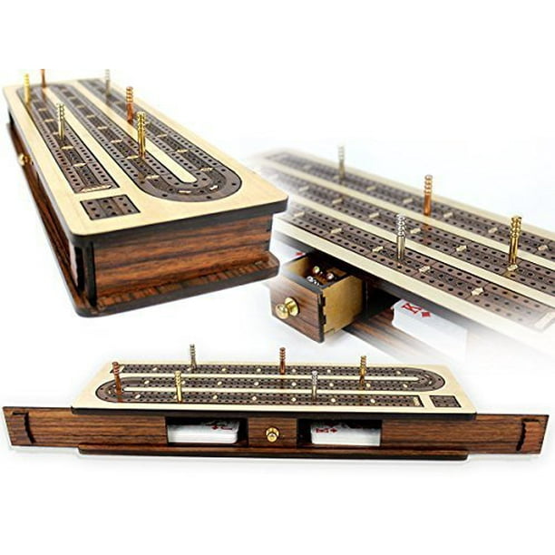 House Of Cribbage Continuous Cribbage Board Box Inlaid Rosewood 3