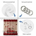 thumbnail image 3 of Polyester Fabric Red Valentine's Day Shower Curtain, Truck Plaid Love Heart Wooden Waterproof Bathtub Curtain Bathroom Decor Set with Hooks 36 x 78 Inches, 3 of 6