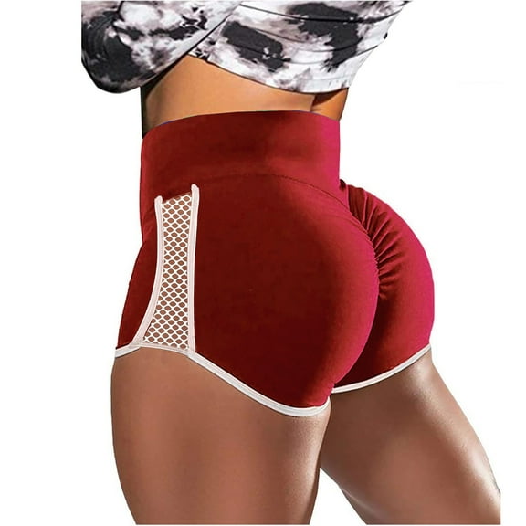 Women's Shorts 2026 Summer Casual 2024 Summer Shorts High Waist Butt Lifting Shorts Fitness Sports Pants Hollow Splicing Shorts Quick Dry Lightweight Running Biker Shorts for Women