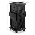 thumbnail image 3 of Saloniture Premium Locking Rolling Trolley Cart with Pockets - Black, 3 of 4