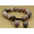 thumbnail image 2 of Angelstones Handmade Gemstone 10mm Matrix Rhodonite Round Beads Adjustable Braided Macrame Tassels Chakra Reiki Bracelets 7-9 inch Unisex, 2 of 2