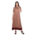 thumbnail image 4 of Moomaya Printed Pleated Dress Elbow Sleeve Tunic Summer Wear Kurti For Women, 4 of 5